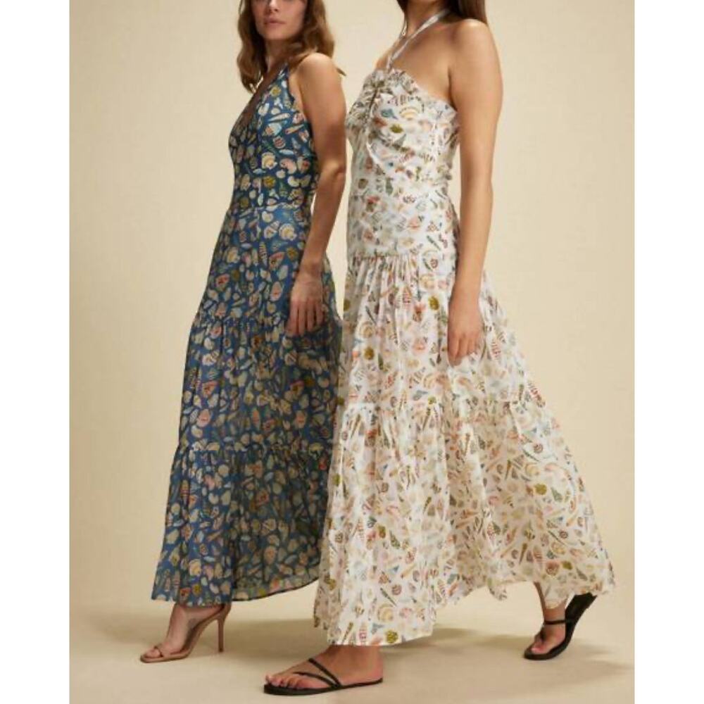 Marysia Chalmers Midi Dress Shell Print Size Medium - Picture 3 of 8